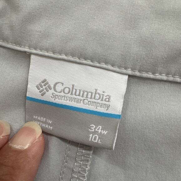 Columbia PFG Shorts Mens 34 Gray 10" Hiking Outdoors Performance‎ - Picture 3 of 9